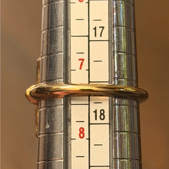 ✨ Vintage ‘Frostlights’ Art Deco Camphor Glass Gold Tone Ring – Size 7.5 ✨ - Picture 13 of 16